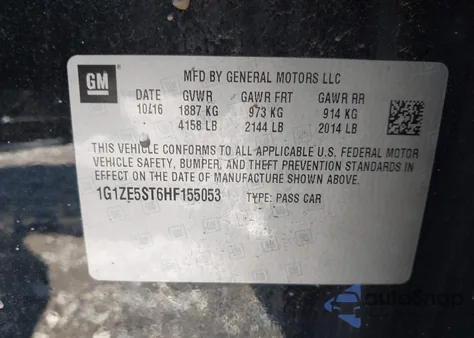 2017 Chevrolet Malibu 1Lt z USA, uszkodzony, nr VIN 1G1ZE5ST6HF155053